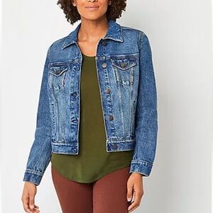 a.n.a Midweight Denim lightly distressed jean Jacket